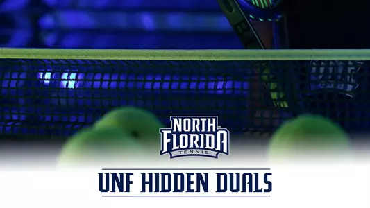 UNF women's tennis hidden duals preview graphic