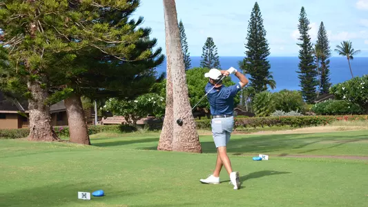 Robbie Higgins hits tee shot in Hawaii tournament
