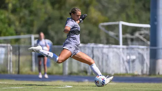 Sofia Miliancano kicking the ball