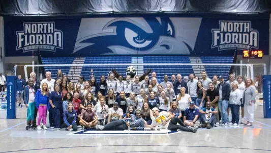 UNF Volleyball team photo at Senior Day