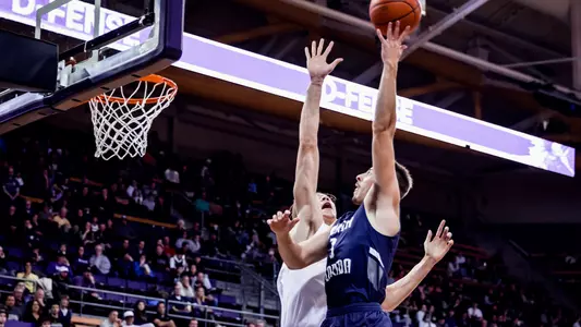 Carter Hendricksen going to the hoop for a shot