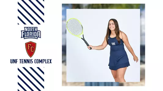 women's tennis preview graphic with flagler