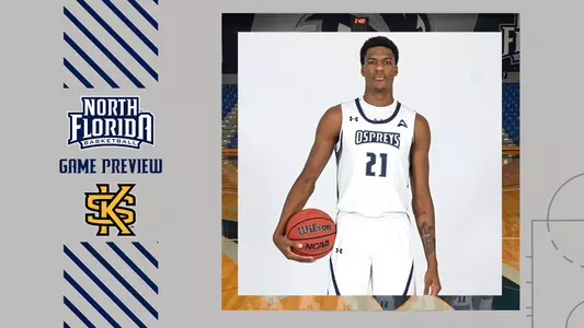 Preview graphic against KenPreview graphic against Kennesaw State mens basketball with a picture of jonathan aybarnesaw State mens basketball with a picture of jonathan aybar