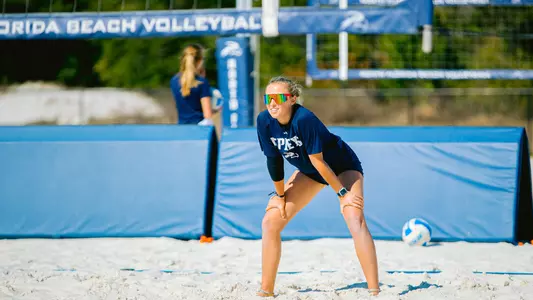 Anna Mallory on the beach volleyball courts