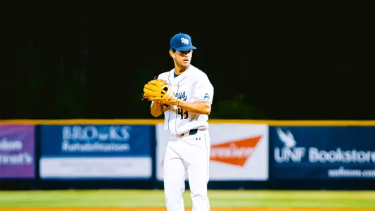 Ty Angevine on the pitchers mound.