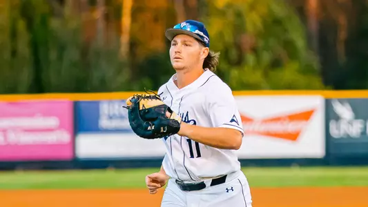 Grant Grodi jogging back to the dugout.