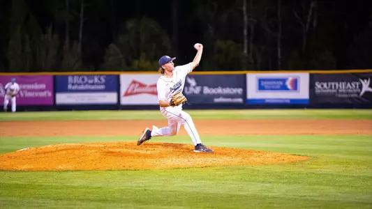 Brody Maynard pitching against UConn.