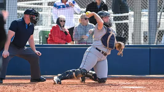 Paige pfent behind the plate