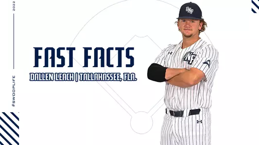 Dallen Leach Meet The Team graphic with a posed shot of him and blue text over a white background