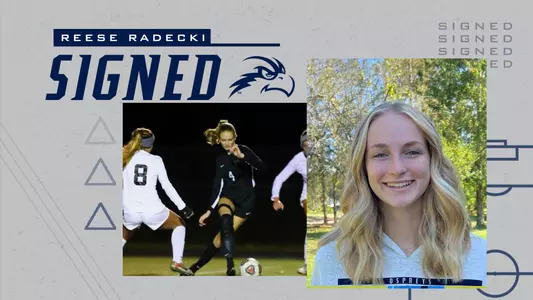 reese radecki signing graphic with pictures of Radecki over a gray background and text