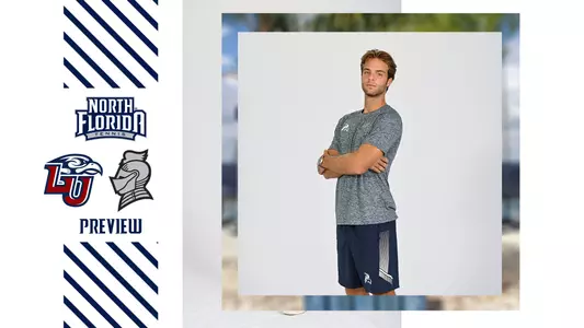 Liberty men's tennis preview with nilo and two logos