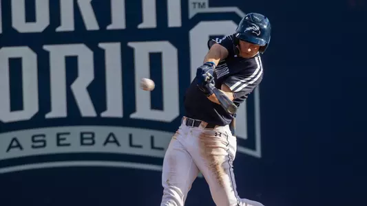 Brock Edge swinging at a pitch