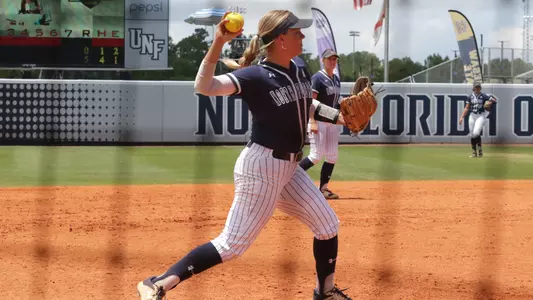 Abi Annett throw in ASUN Championship