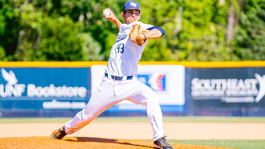 Ty Angevine rearing back to throw a pitch