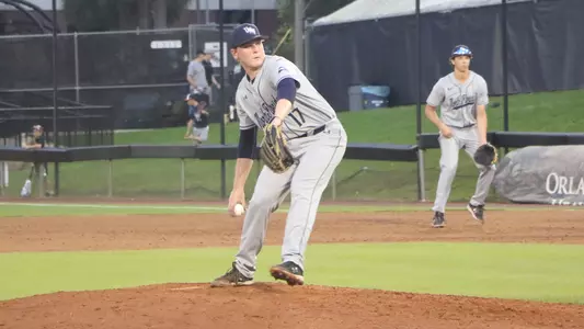 Clayton Boroski rearing back for a pitch