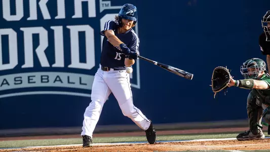 Tyler Gerteisen swinging at a pitch