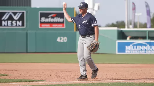 Grant Grodi at first base