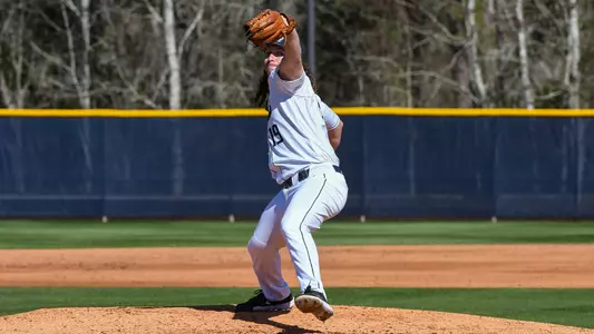 Dominick Madonna throwing a pitch on the mound