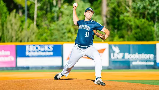 Max McKinley pitching the ball
