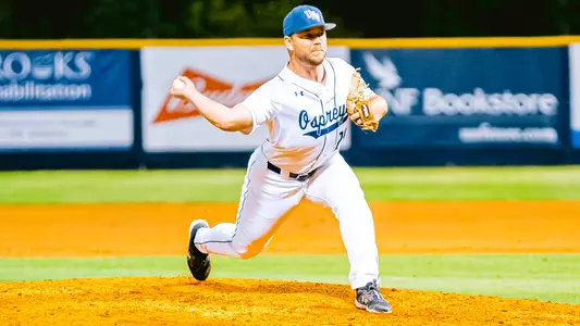 Justin Parrish making a pitch