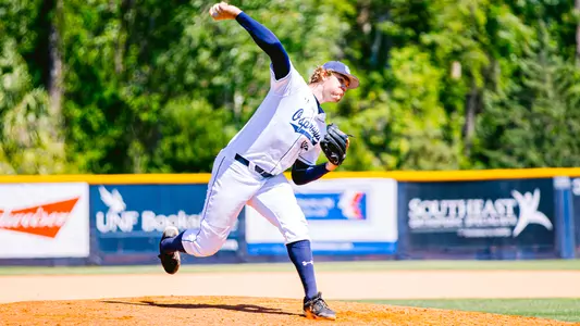 Darin Kilfoyl following through on a pitch