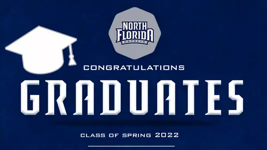 2022 graduation graphic with north florida logo and cap and gown logo2022 graduation graphic with north florida logo and cap and gown logo with text stating congratulations graduates class of spring 2022