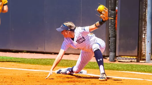 Hayley Bejarano flashes the mitt at first base
