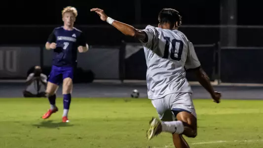 Nino Smith taking shot against Central Arkansas
