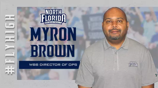 Myron Brown welcome graphic with a basketball logo and the myron brown text and his headshot