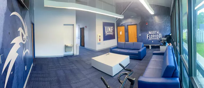 Picture of the UNF Tennis Complex inside