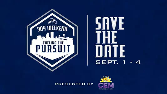 904 Weekend Fueling the Pursuit graphic with a logo for 904 Weekend 2022 and sept. 1-4 Save the Date