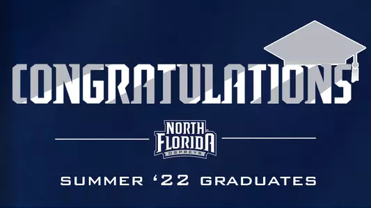 Congratulations graduates graphic summer '22 with a blue background and gray and white text stating congratulations with a cap and text