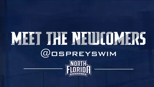 meet the newcomers swimming graphic with a blue background and meet the newcomers text and ospreyswim text