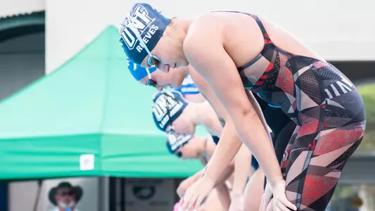 Gabriella Reeves on the starting block