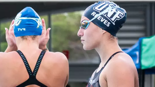 Gabriella Reeves preparing to swim