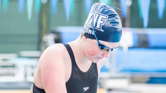 McKenna Fiore preparing to swim