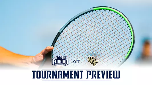 men's tennis tournament preview graphic with a racquet and logos