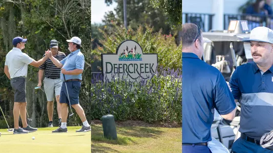 Three pictures from the 2022 "Fore" scholarships fundraising event