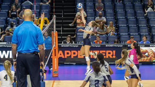 Anna Butler making an attack