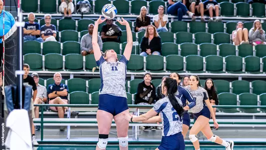 Savannah Cook setting the ball