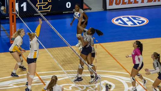 Alannah Nelson going up for an attack