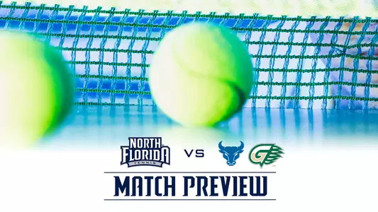 2022-23 north florida men's tennis preview graphic with buffalo and georgia gwinnett