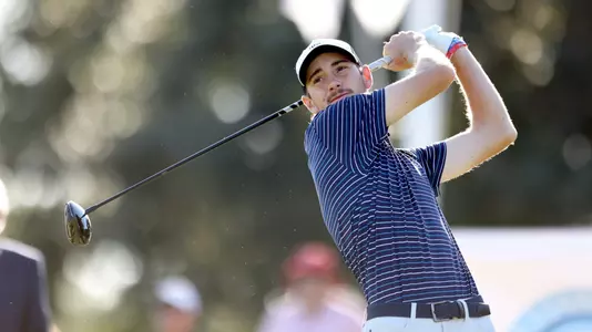 Nick Gabrelcik off the tee box at UNC