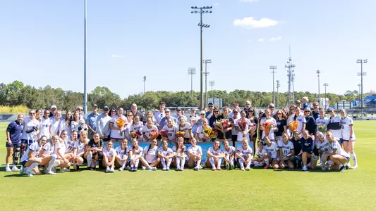 UNF women's soccer team photo from senior day 2023