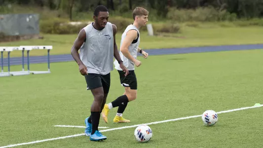 Aiden Jokomba and Braden Masker at practice