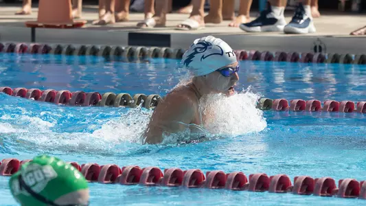 Bria Boreham competing in breaststroke