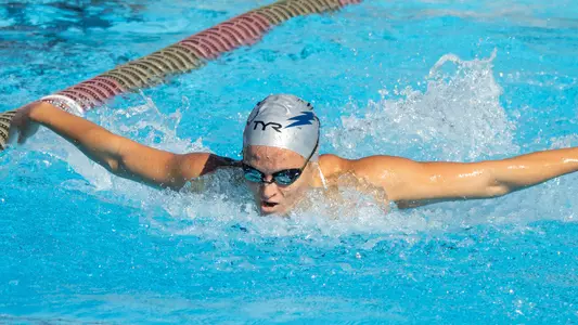 Ashley Cozad competing in butterfly