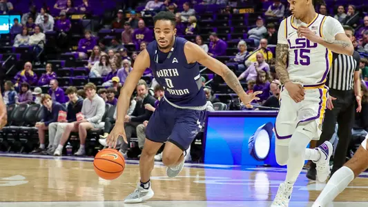 Jasai Miles driving to bucket against LSU