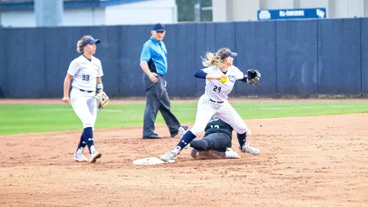 Savannah Channell turning double play