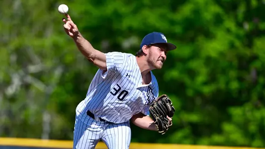 Stephen Halstead throwing a pitch in a game against Fairfield